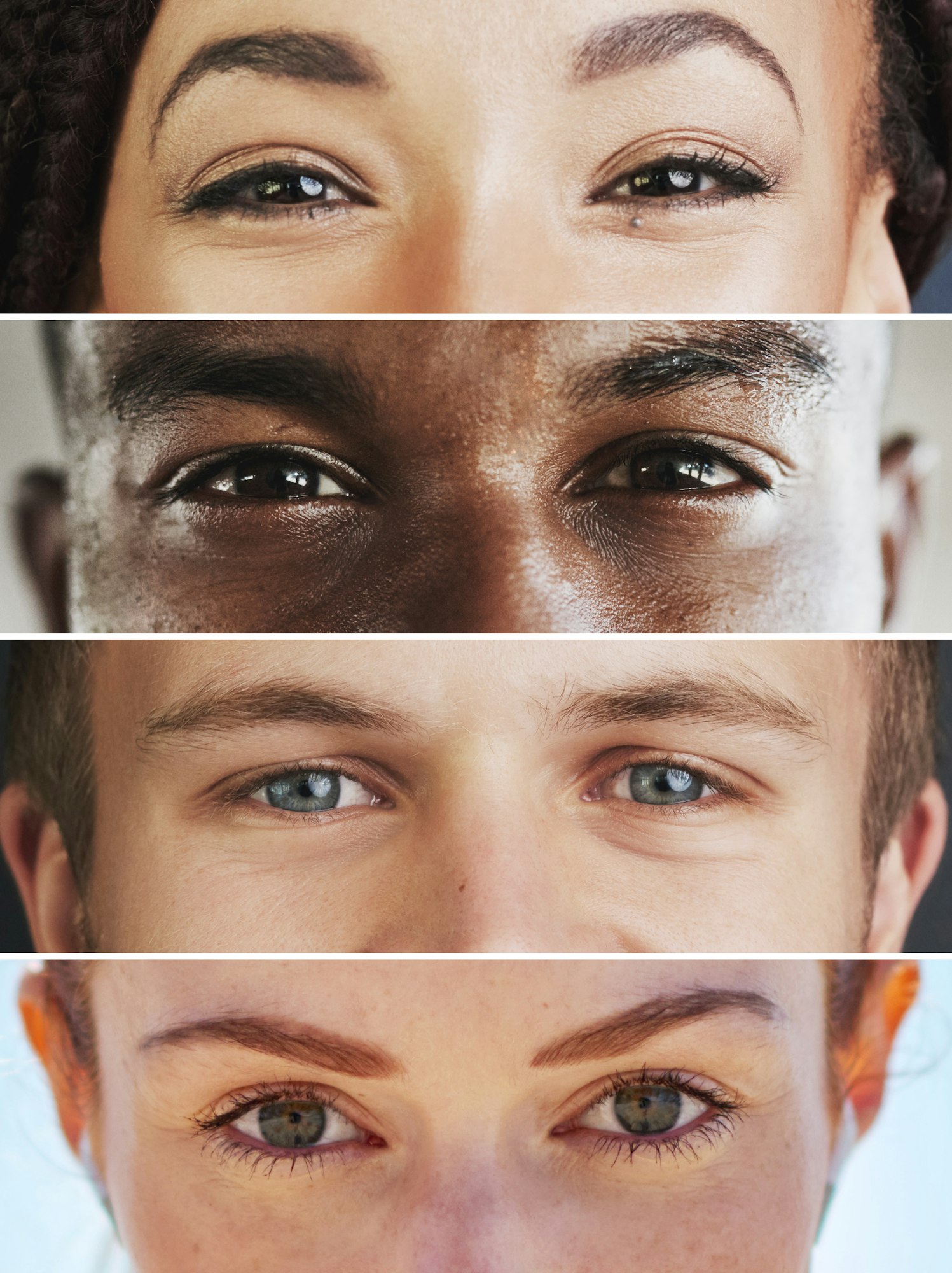 See the beauty in diversity. Composite image of an assortment of peoples eyes.